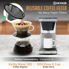 Reusable Coffee Filter for Kalita Wave 185 and OXO 8 Cup Coffee Makers