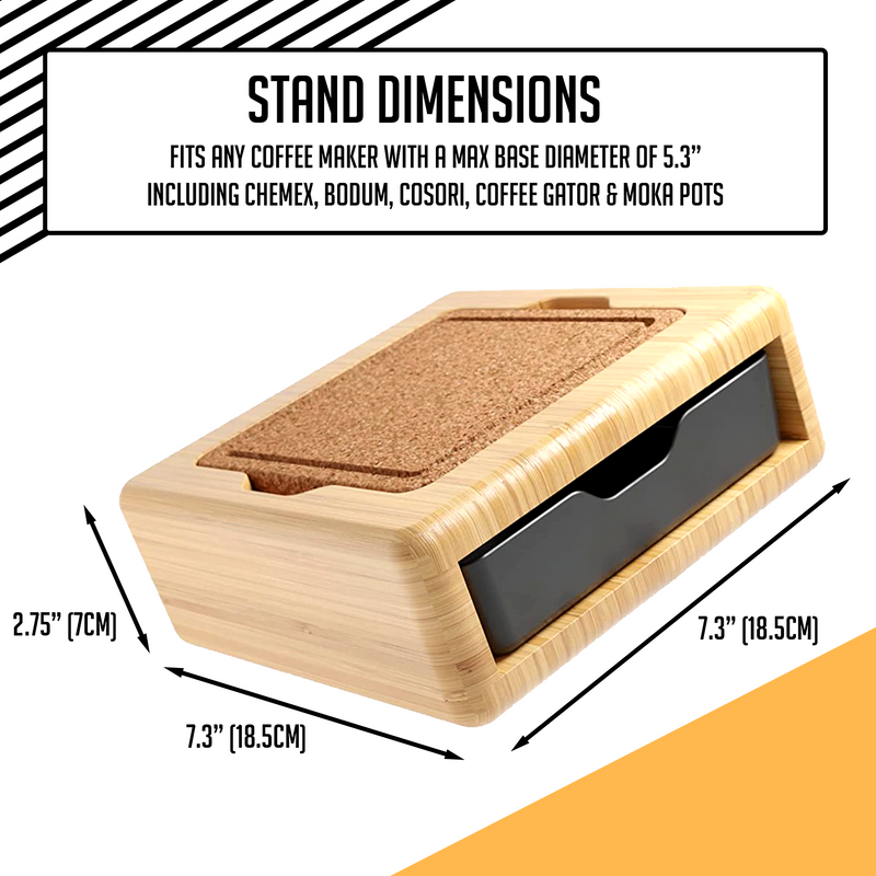 HEXNUB – Bamboo Lid for Chemex, Bodum and Cosori Pour Over Coffee