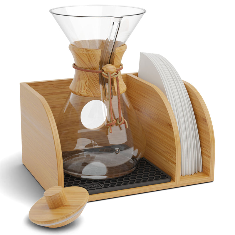 Bamboo Caddy for Chemex, Bodum & Cosori Coffee Makers