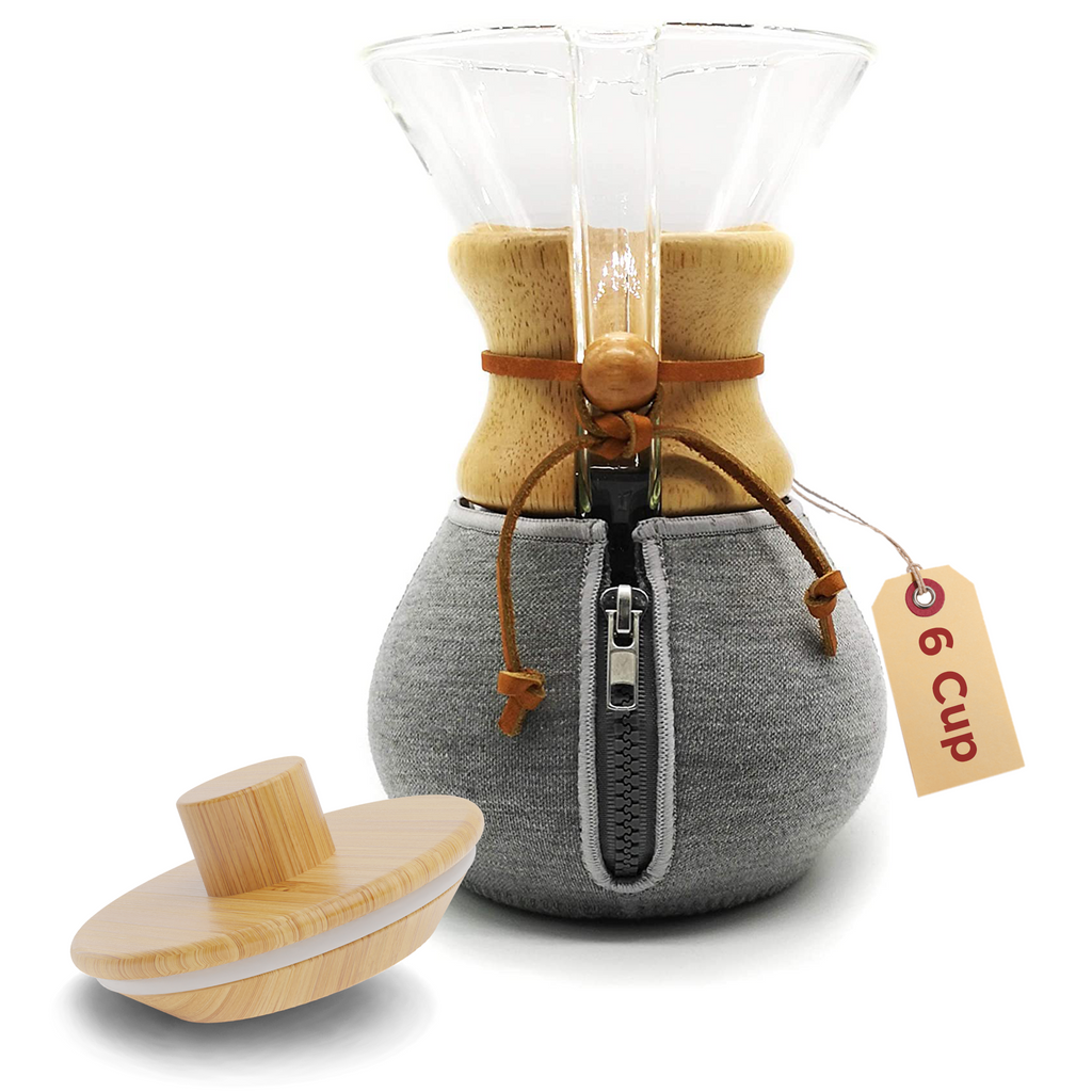 Chemex Cozy Insulator With Wooden Cover Over Lid – HEXNUB