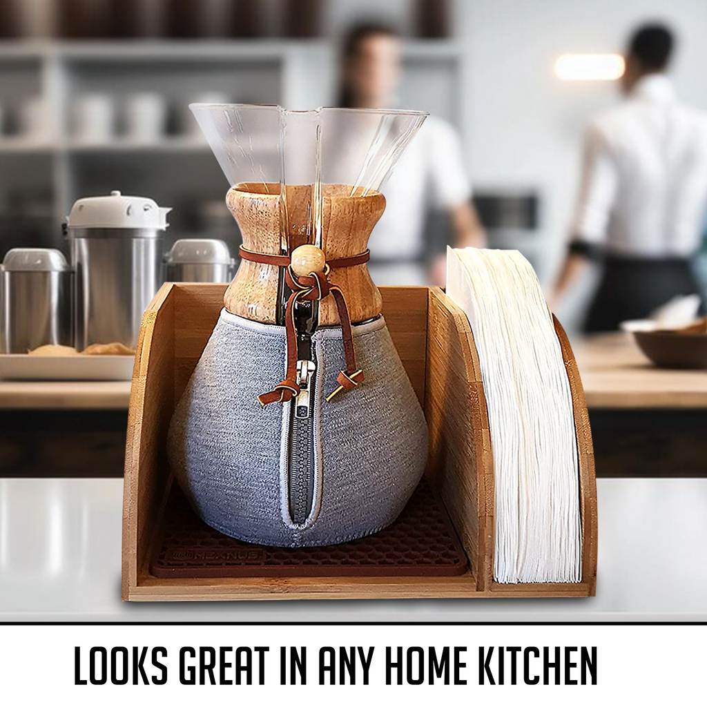 Chemex Cozy Insulator With Wooden Cover Over Lid – HEXNUB