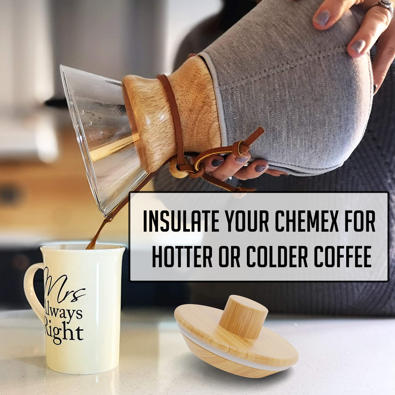 Chemex Cozy Insulator With Wooden Cover Over Lid – HEXNUB