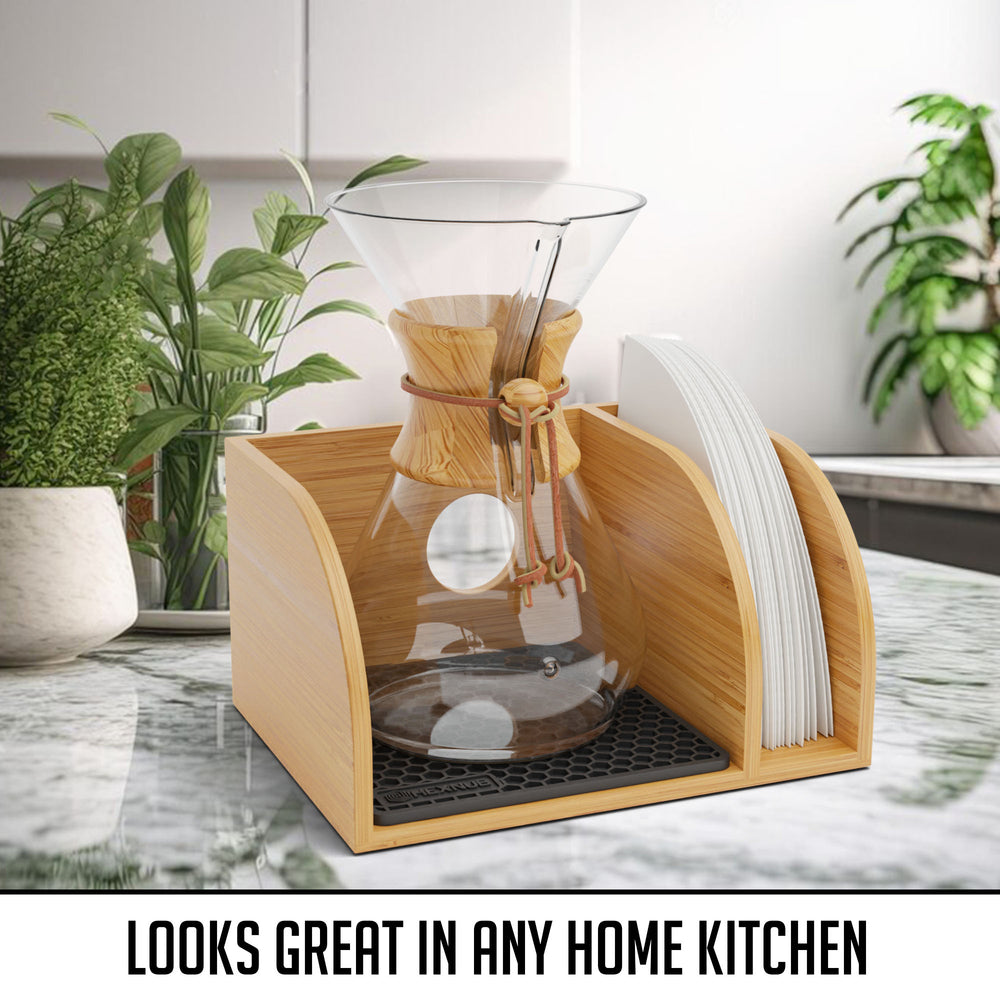 Bamboo Caddy for Chemex Bodum Cosori Coffee Makers